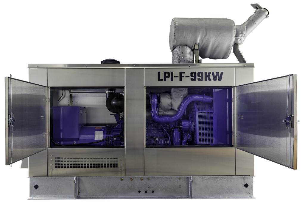 99kW enclosed auxiliary marine diesel generator set in stainless steel housing for barges